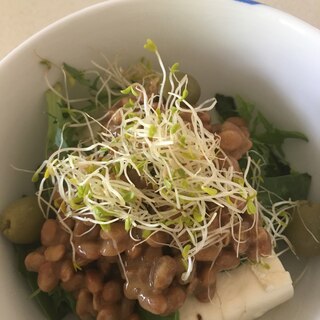 豆腐と納豆の簡単サラダ